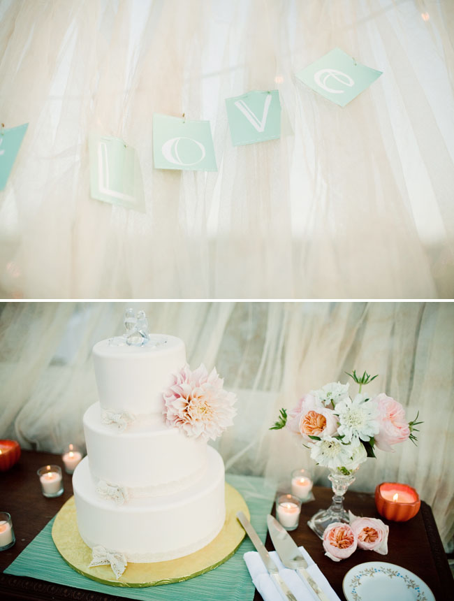 cake table with tulle