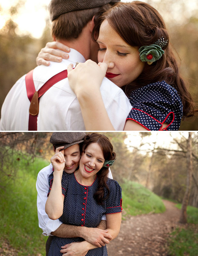 vintage inspired engagement photos