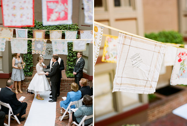 handkerchief bunting wedding ceremony