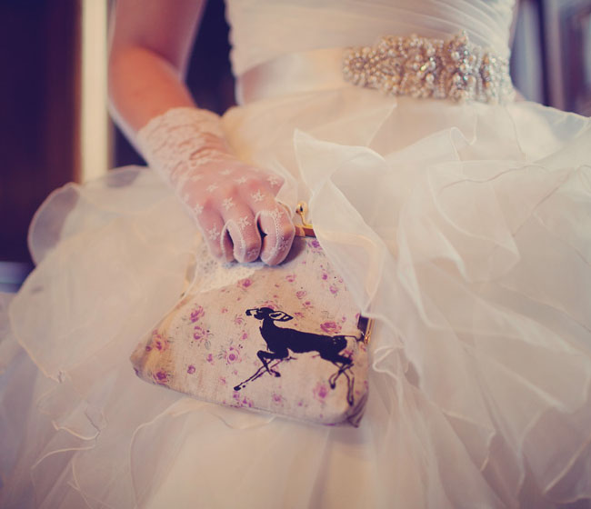 bride with lace gloves