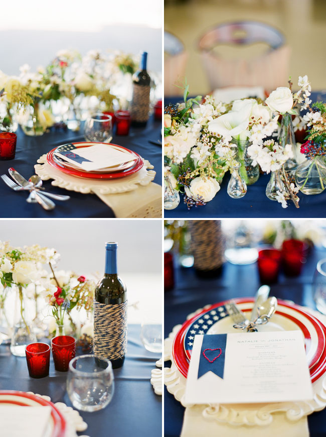 red white blue table decoration