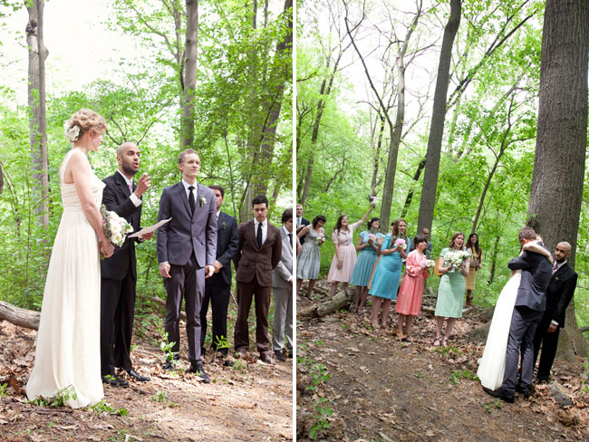 wedding ceremony in the woods