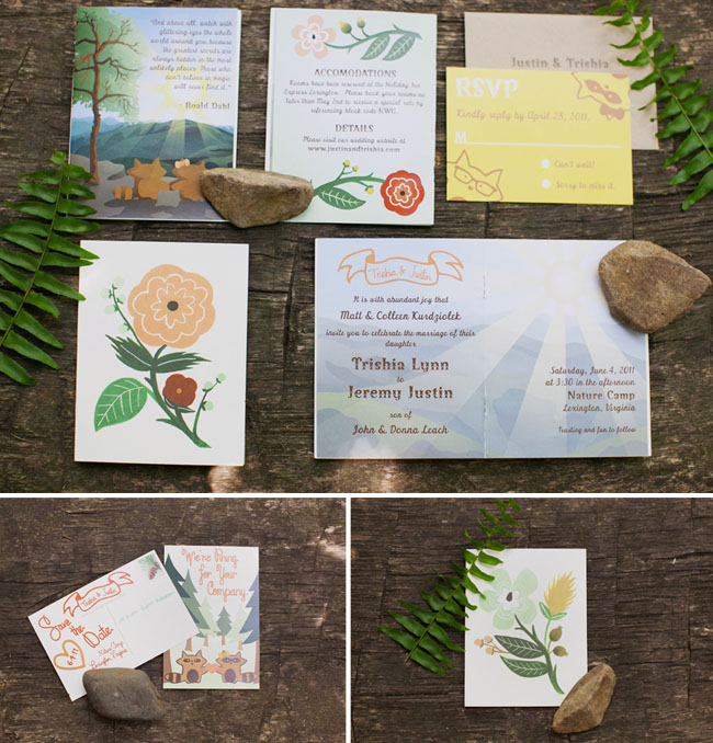 woodsy wedding invitations
