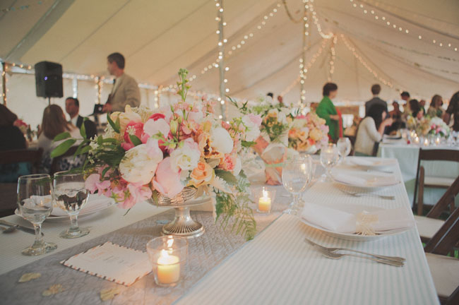 outdoor wedding reception under a tent