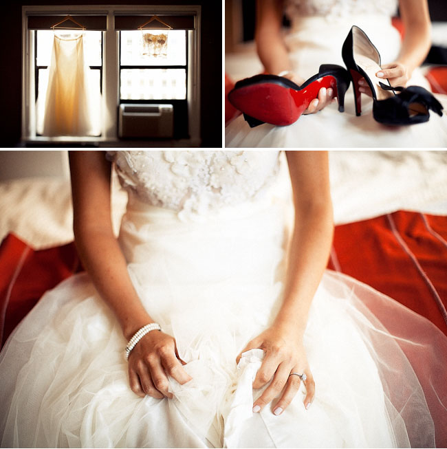 bridal shoes with red soles