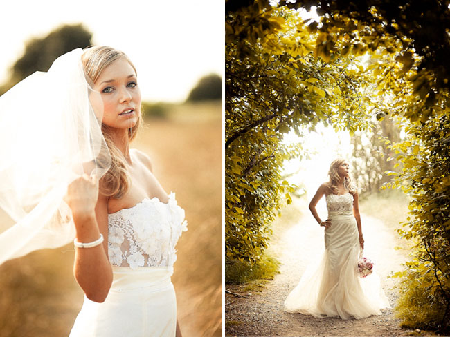 bride in lace top dress