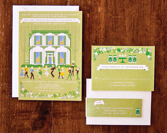 illustrated wedding invitations by anna hurley