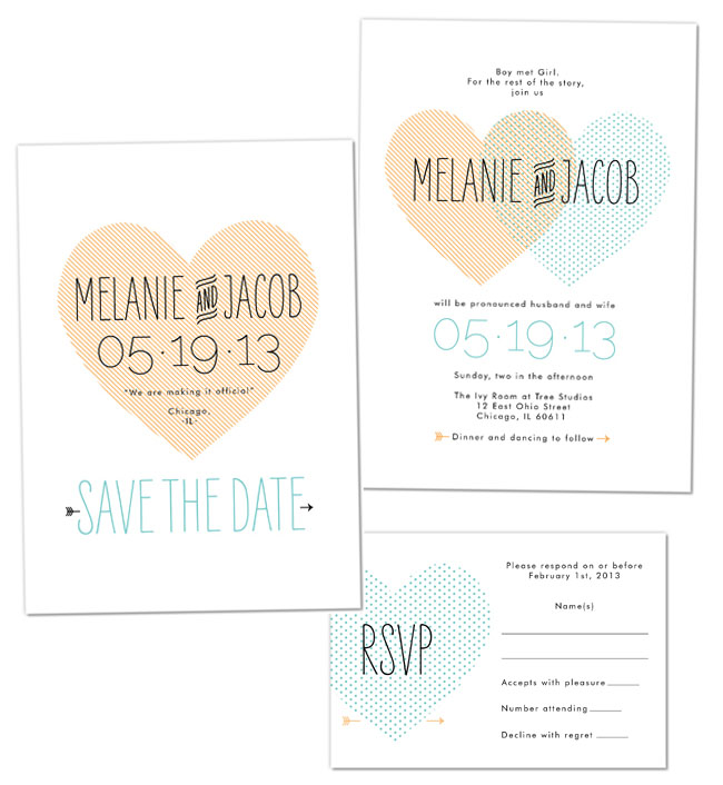 wedding invitations with hearts