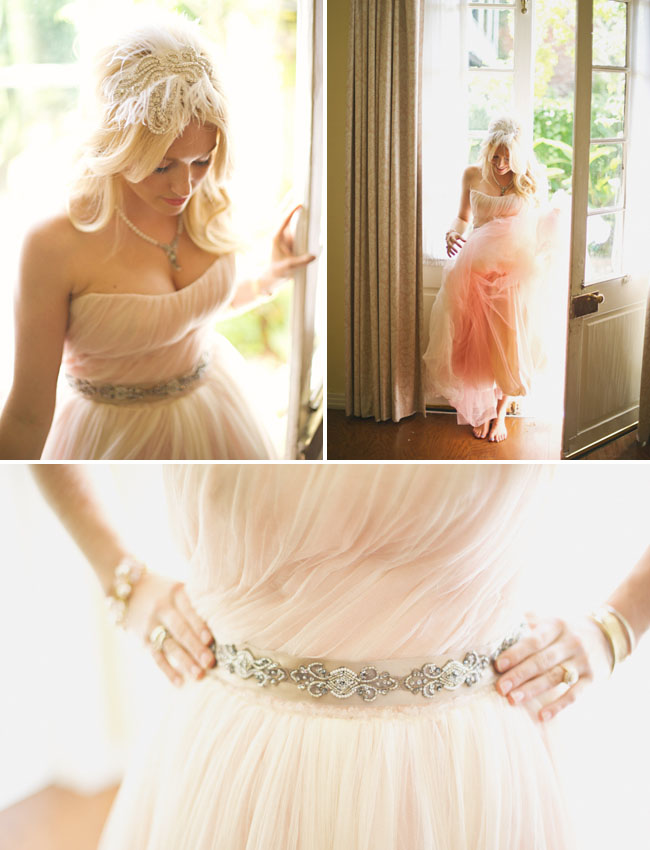 pink bridal gown