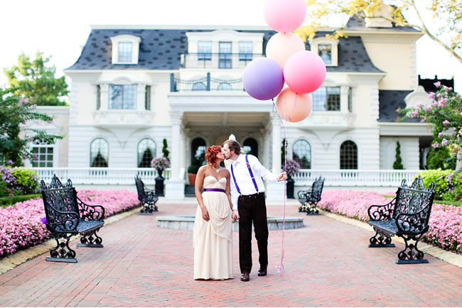 couple with balloons