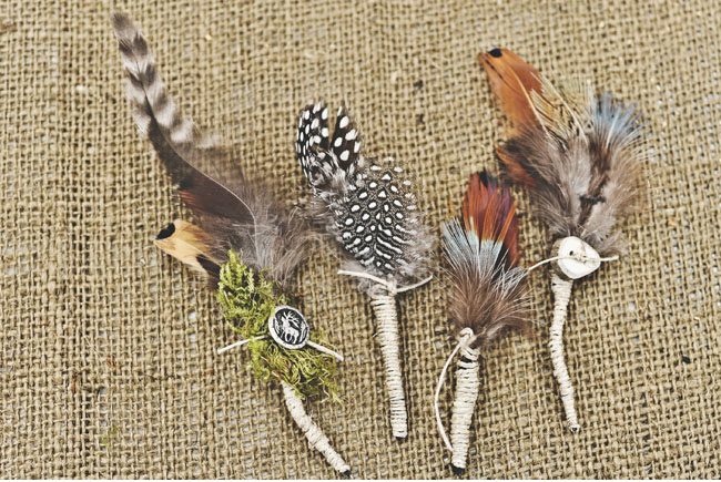 feather boutonniere