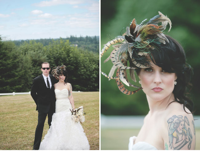 bridal feather hairpiece