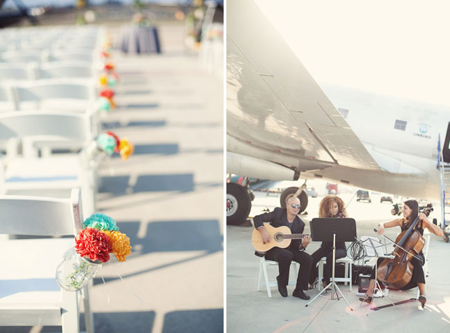 airplane hangar wedding ceremony