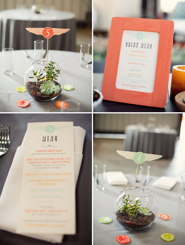 succulent centerpieces with airplane theme