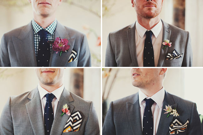 groomsmen in gray and black ties