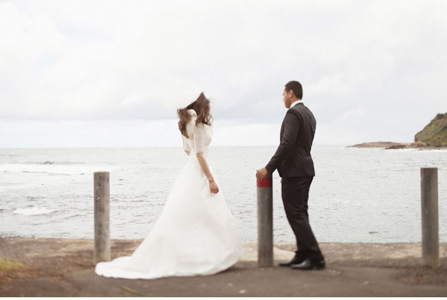 bride and groom, beach
