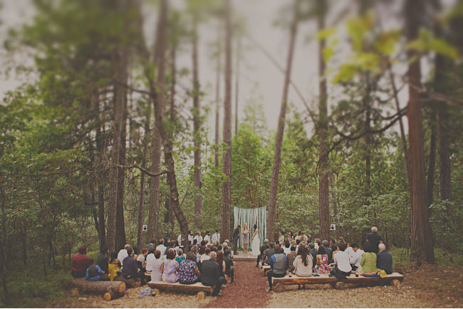 wooded wedding ceremony
