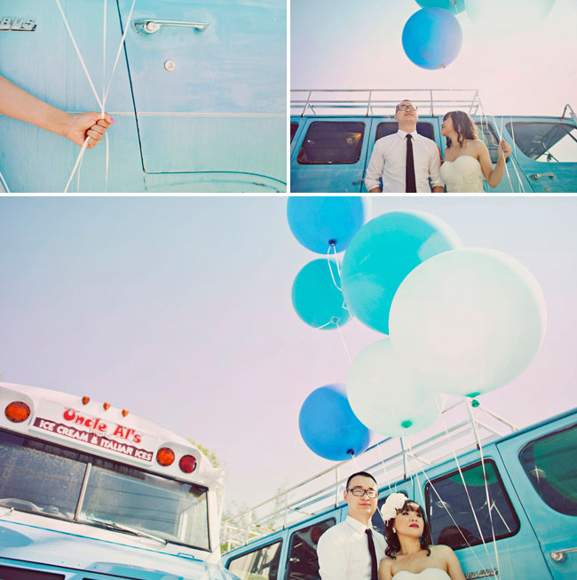 couple with giant balloons