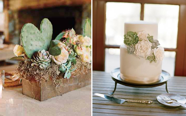 succulent wedding cake