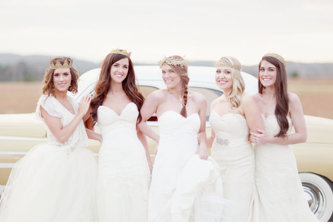girls in wedding dresses