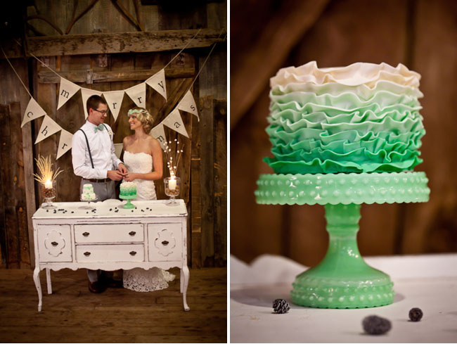 green ombre cake