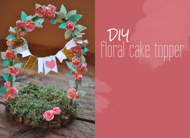 DIY floral cake topper