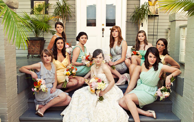 pastel bridesmaids