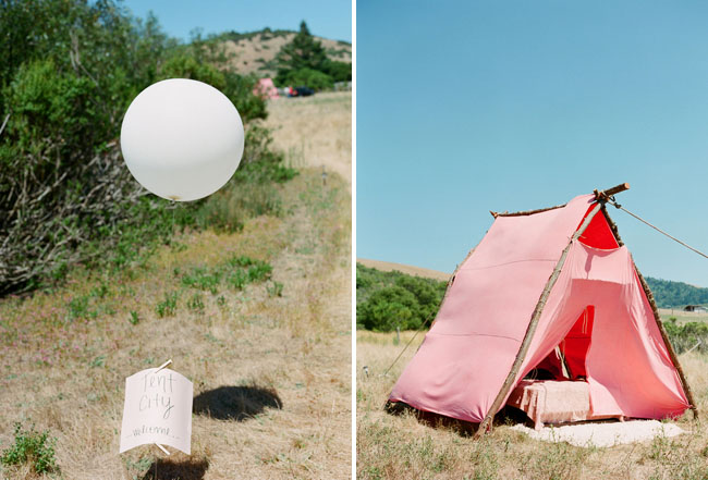 giant pink tent, wedding