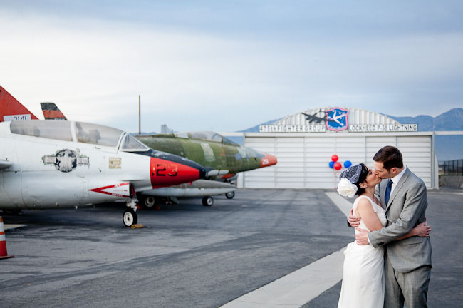 airplane hangar wedding