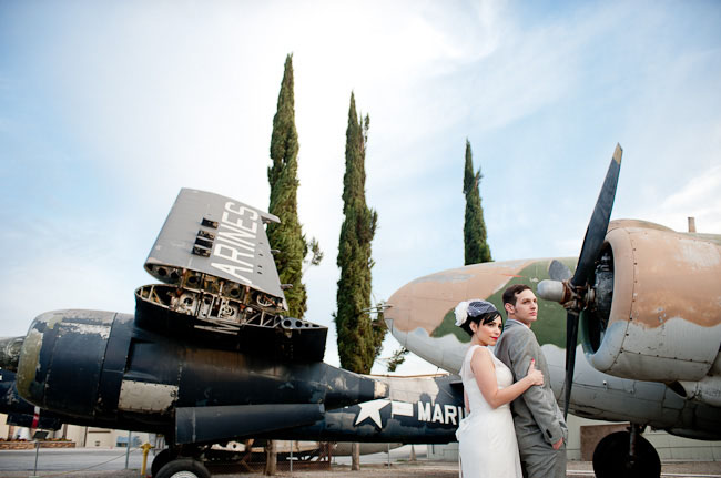 airplane hangar wedding