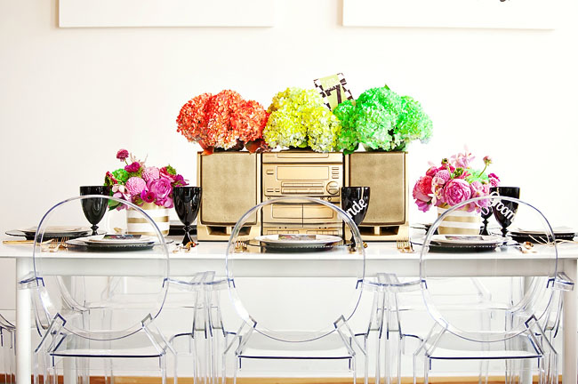 bright colors and music wedding inspiration