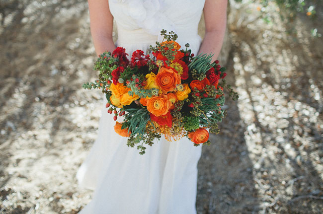 red and orange bouquet