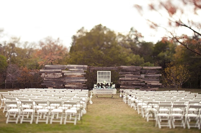 outdoor wedding, wood altar