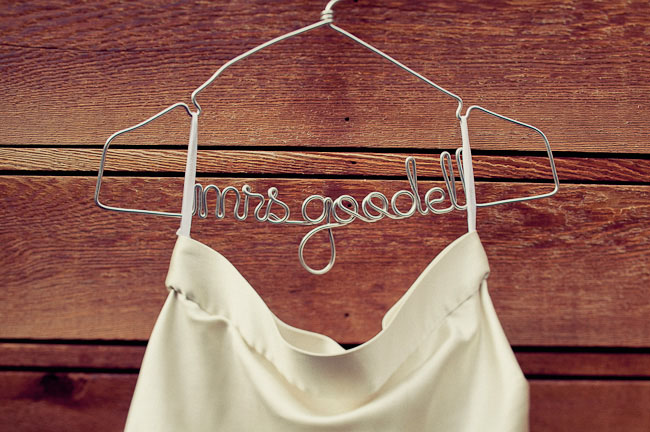 wedding dress hanger with name