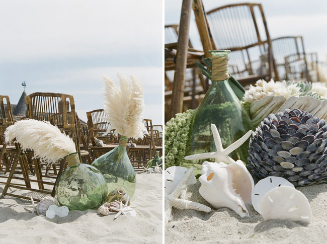 seashell beach wedding decor