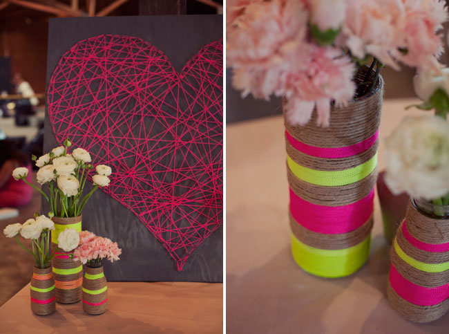 DIY neon rope vases