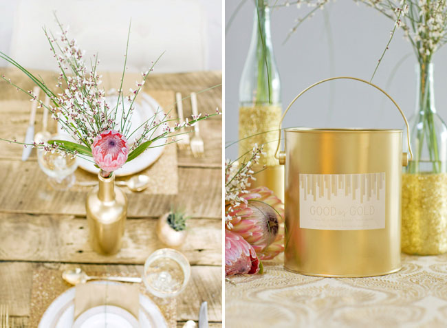 gold vase centerpieces