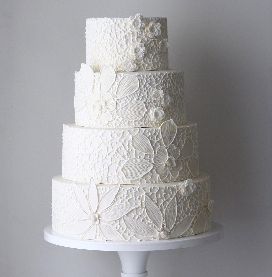 Irish crochet lace design for a wedding cake