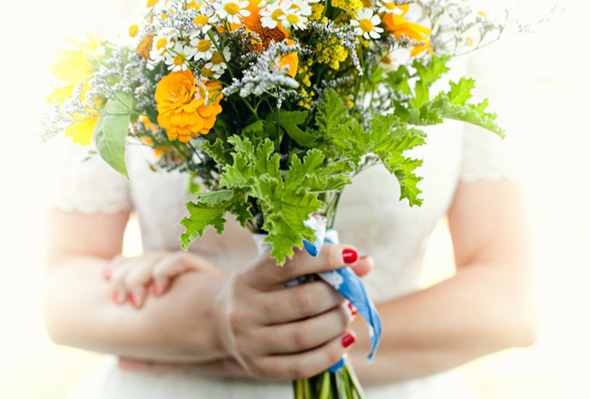 yellow and green bouquet