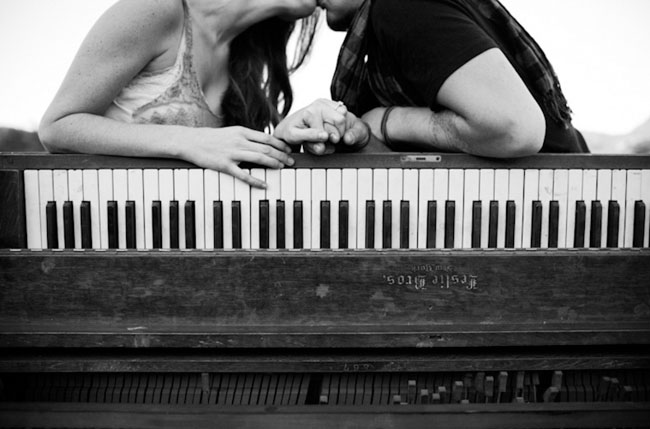 piano in a field engagement