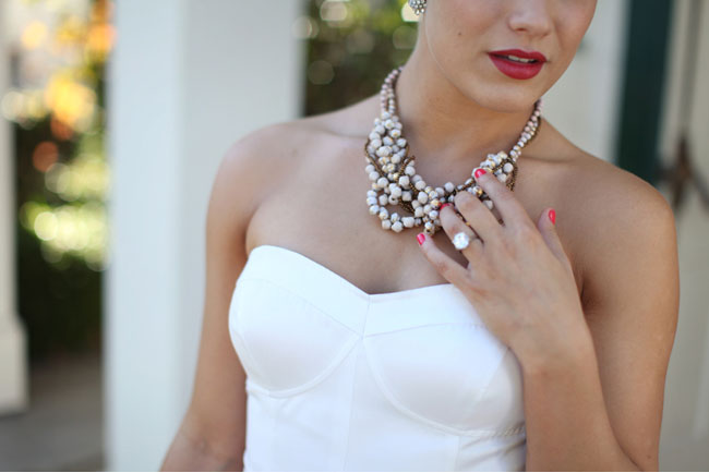bride with red lips