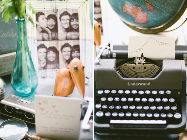 typewriter guest book table