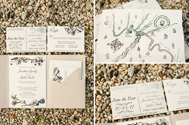 rustic floral wedding invitations
