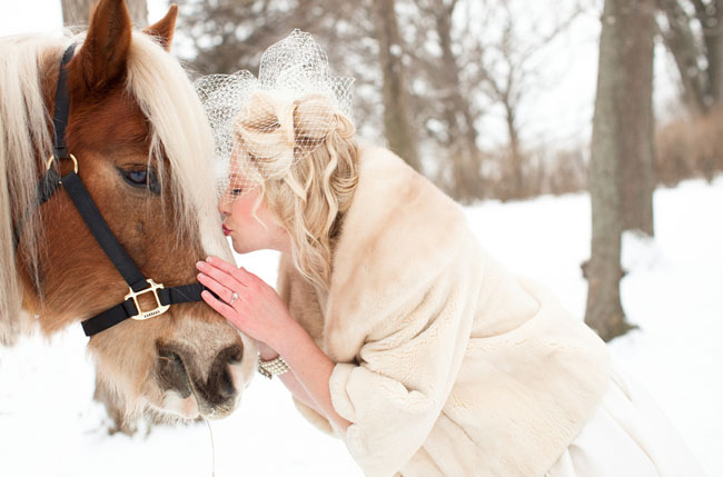bride and her horse