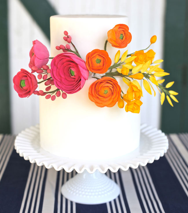 ranunculus wedding cake