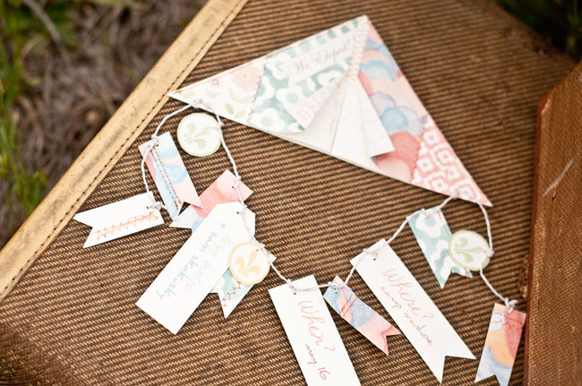 moonrise kingdom styled elopement kite invitation