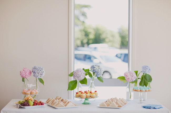 sandwich and dessert table