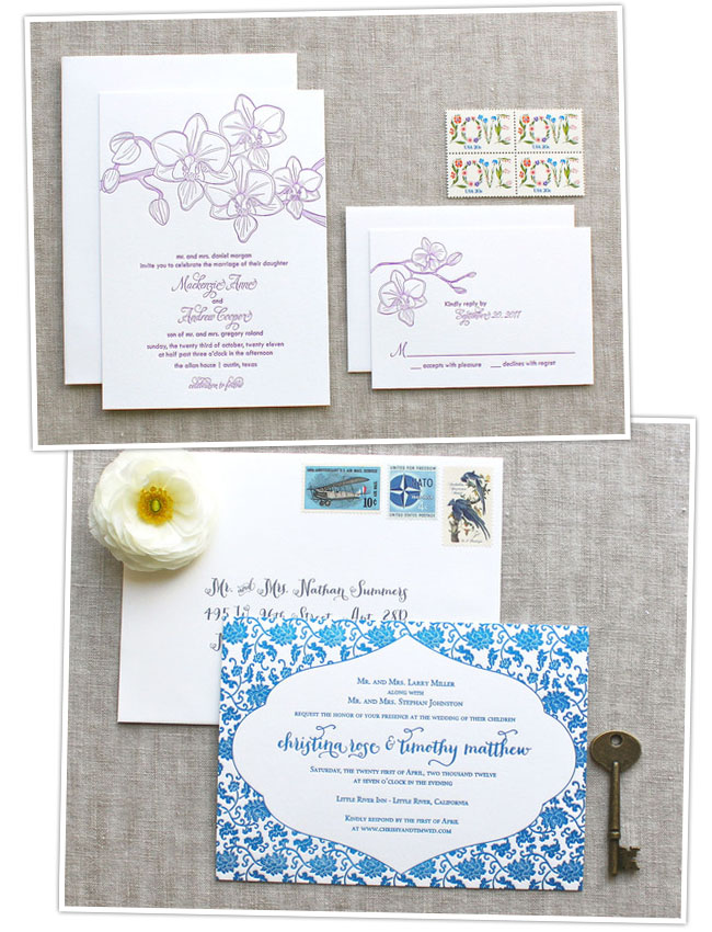 wedding invitations letterpress