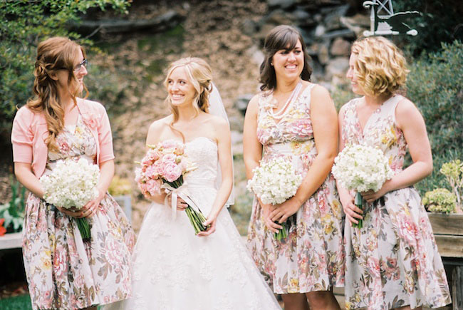 bridesmaids in floral