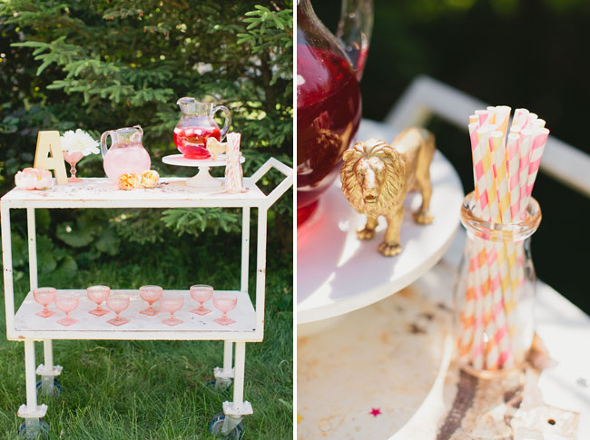 luxe circus bridal shower drink bar